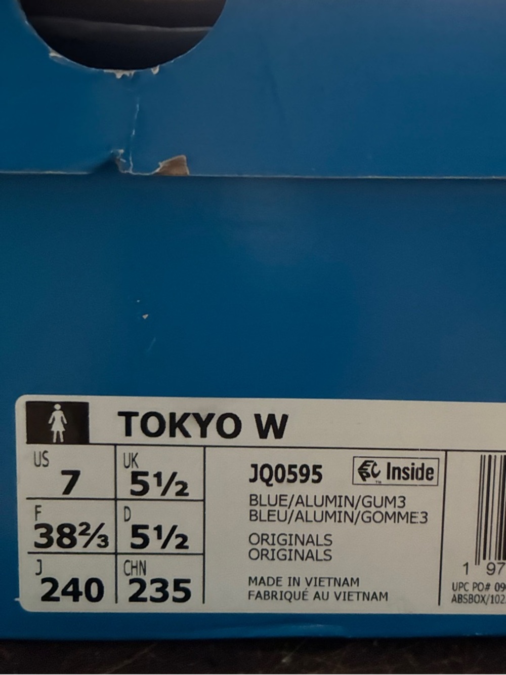 adidas Tokyo W Sneakers in Blue with Gum Sole